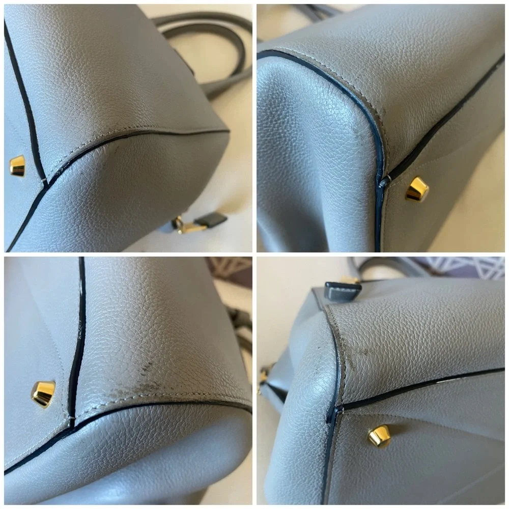 Auth Marc Jacobs Italy Medium Incognito Satchel Bag Grey Gold - Picture 8 of 14